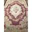 Tapis unique en laine beige / mauve tissé à la main avant 1900 de 8 pi 9 po x 12 pi 7 po