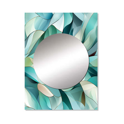 Satendra Seaglass Light Green Mosaic Coastal Pattern - Abstract Mirror, Abstract Unique Wall Mirror, Printed Metal Art