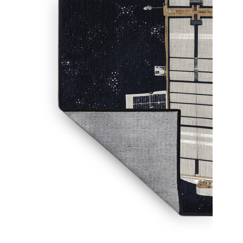 Tapis gris lavable à la machine, Rectangle 4 pi x 6 pi