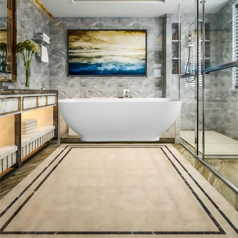 Baignoire de trempage autoportante en porcelaine 67 "x 29,5"