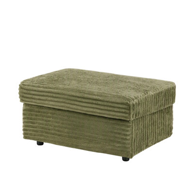 40" Oversized Corduroy Storage Ottoman, Upholstered Footstool with Hidden Storage, Plush Tufted Ottoman Bench for Living Room, Bedroom, Apartment and