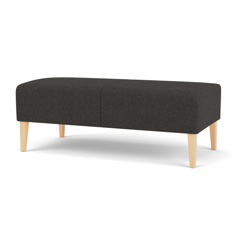Luxe Lounge Reception 2 Seat Bench, Natural Wood, Archetype Smoke
