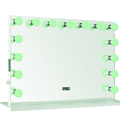 Hollywood Vanity Mirror 44"" X 33"" 15-color Changing Light Bulbs With Bluetooth Speakers, Border-less -  ReignCharm, HM6033SM