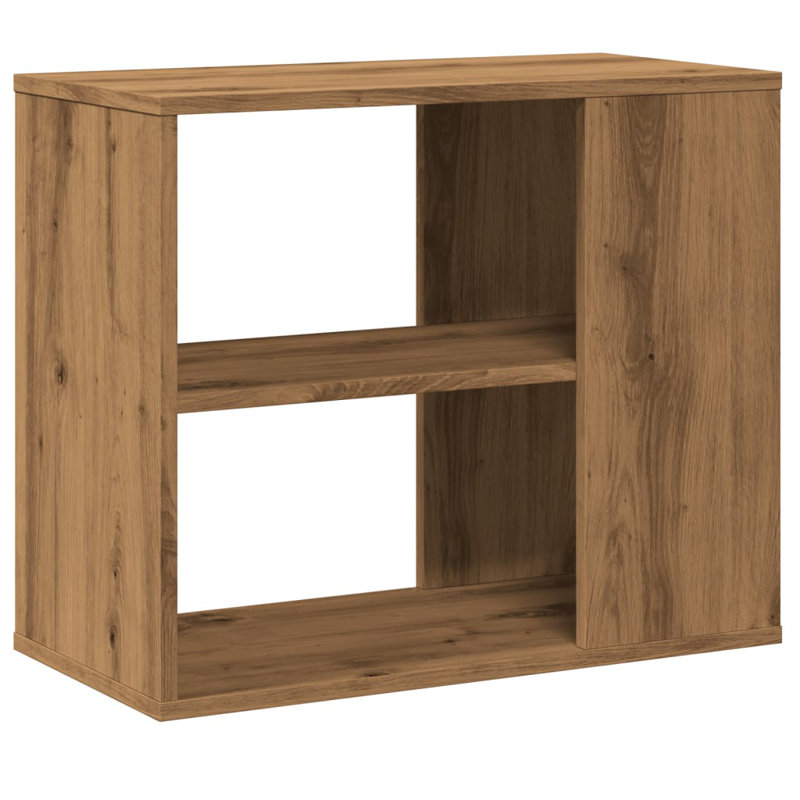 Maheer Solid Wood Floor Shelf End Table, Artisan Oak