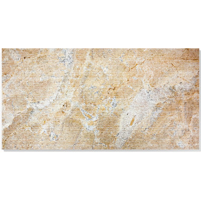 Marbre texturé beige / doré pour mur de hall d'entrée - 12 x 24 pouces, art, luxe, beige doré, jaune, salle à manger de style européen