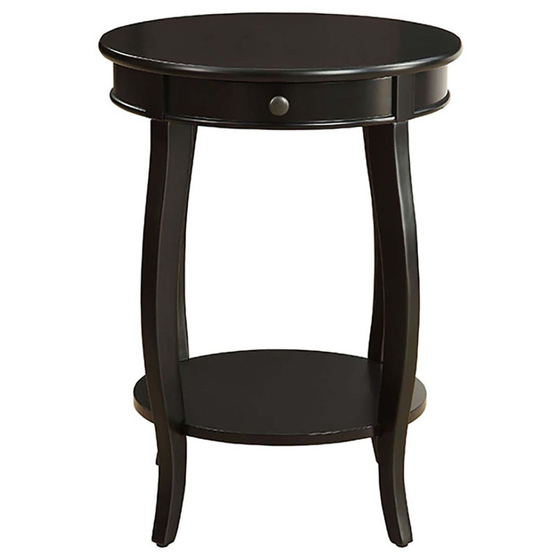 End Table with 1-Drawer, Black