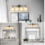 Luminaire de salle de bain moderne 4 lumières avec abat-jour en verre givré blanc laiteux nickel satiné-129900047-129900051