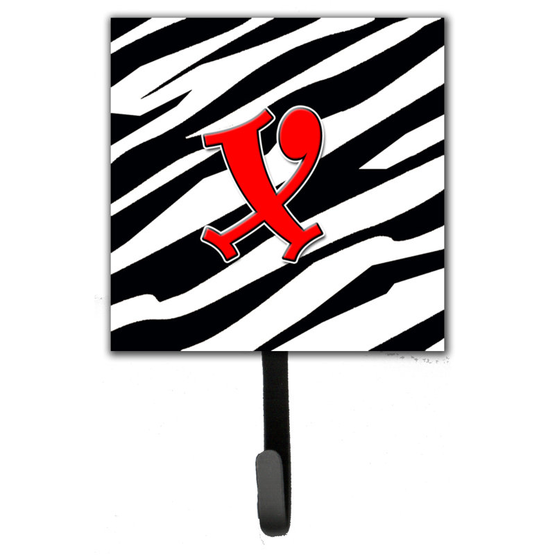 Porte-laisse zèbre monogramme et crochet mural, X