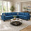 Canapé modulaire modulaire 4 pièces - Canapé d'angle personnalisable pour les soirées cinéma et les réunions de famille, conception facile à réorganiser, plusieurs couleurs disponibles