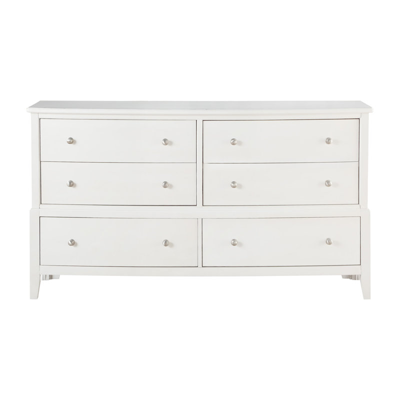 Commode 6 tiroirs Jacqueline, Blanc antique