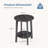 2-Tier Round Side Table with Tapered Legs, Small End Table for Living Room, Bedroom-1422410889