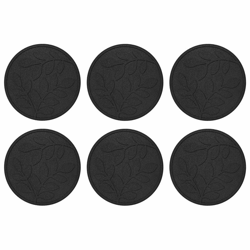  Stepping Stone 6 Pcs Rubber Garden Decoration Ornament Placement Summer, Black