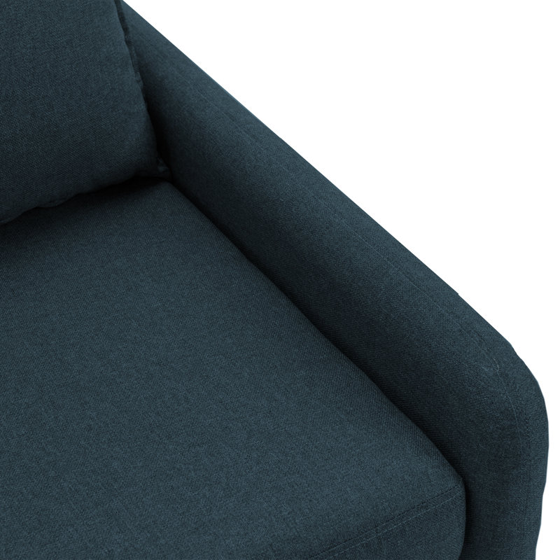 Hollymead 141Cm Recessed Arms Loveseat, Navy Blue