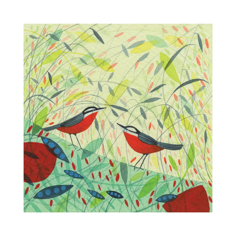 Nuthatches Design by Michelle Campbell - Wrapped Canvas Gallery-Wrapped Canvas Giclée, 93.98 cm H x 93.98 cm W x 3.175 cm D