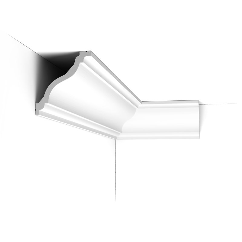 Moulure couronnée en polyuréthane blanc uni apprêté 44-3 / 8 po x 4-3 / 4 po x 78-3 / 4 po