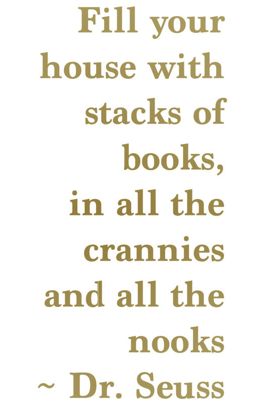 Citation à livres dr. seuss, Or, H 23,5 po x l 11 po x P 0,01 po