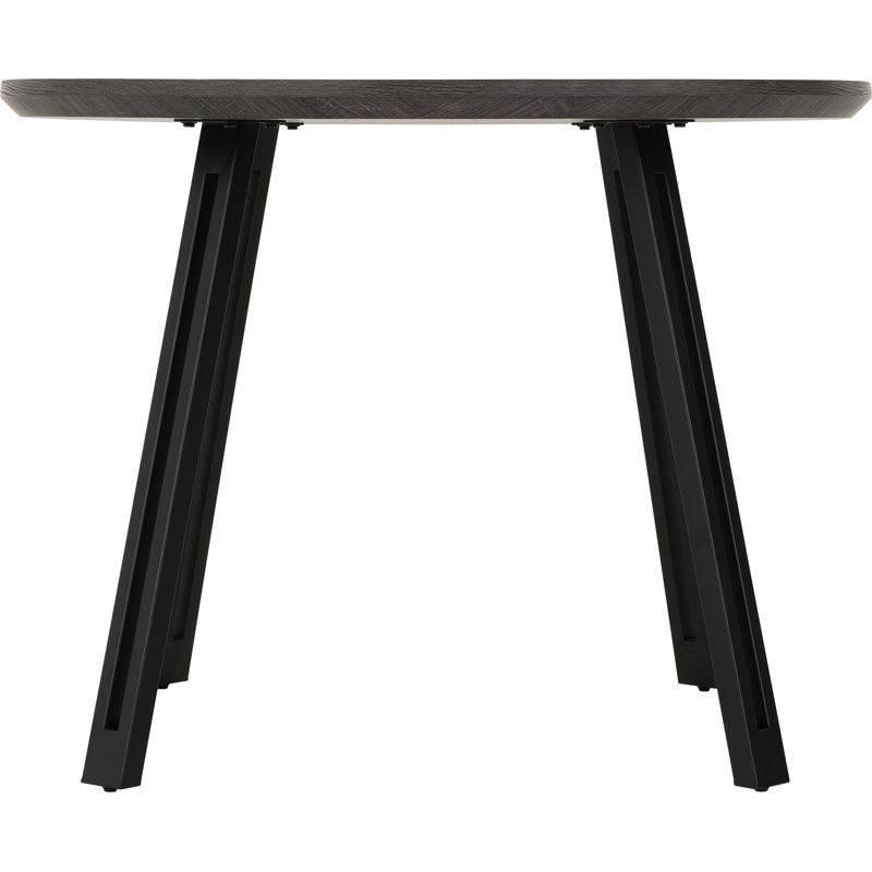 4 -Person Dining Set, Black Wood & Grey