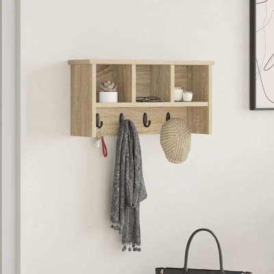 Wall-Mounted Coat Rack 50 X 16 X 26 Cm Engineered Wood