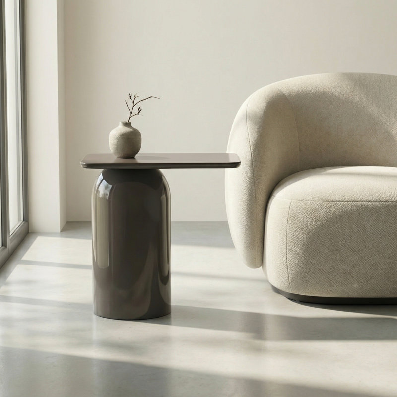 Alessia End Table, Deep Umber Brown