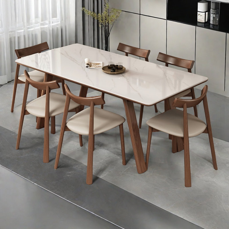 Ensemble de table de salle à manger en bois de frêne massif, H 29,52 po x L 59,05 po x l 31,49 po