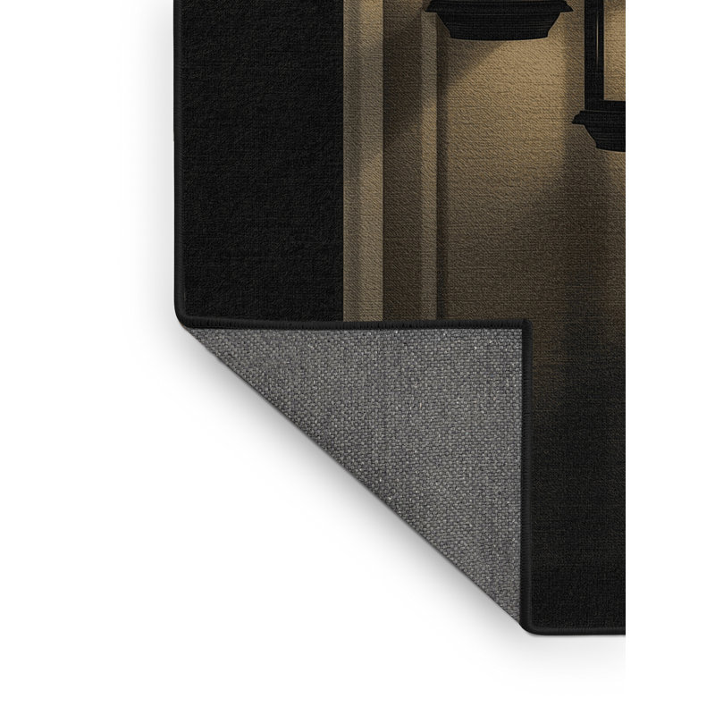 Soft Plush Fanelli Halloween Modern & Contemporary Abstract Area Rug in Black – Black Binding, 5x8