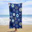 Grande serviette de bain bleue et jaune Evil Eye 50 "x60", serviettes de bain surdimensionnées sans sable pour adultes