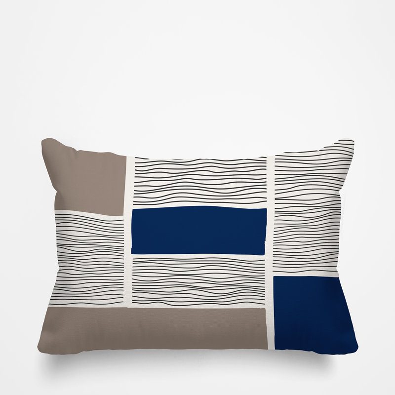 Coussin intérieur / extérieur Rapu, Beige/bleu marine