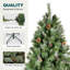 Arbre de Noël pré-pelucheux givré avec pommes de pin-130115309