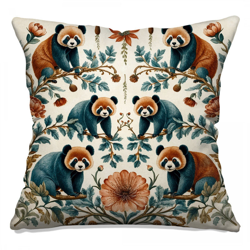 Coussins Pandas, 18 x 18 pouces