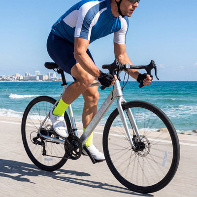 A28320R 700Cx28 Road Bike, Lightweight Aluminum Frame, Disc Brakes, 16-Speed, Fast Acceleration, Suitable For Men And Women, Ideal For High-Intensity Riding