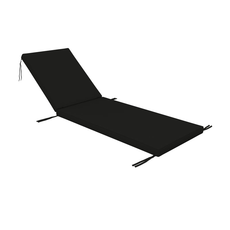 Coussin de chaise longue d'extérieur Sunbrella®, 23 po x 75 po, Toile Sunbrella® noir