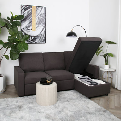Razzak 3 Seater Linen Sofa Bed
