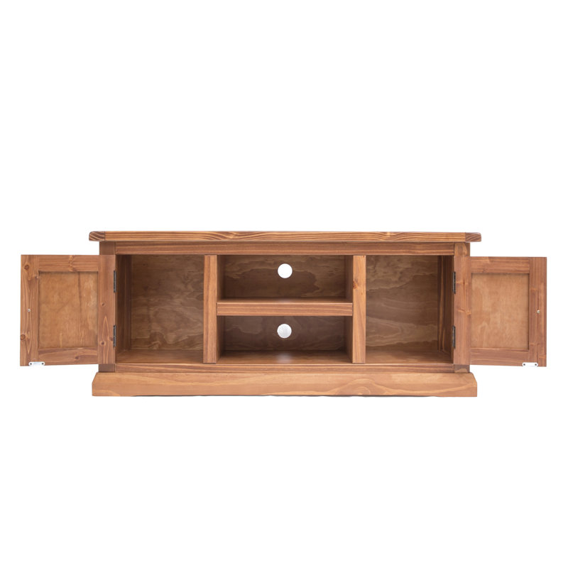 Henslee TV Stand for TVs up to 55", Walnut/Antique Brass