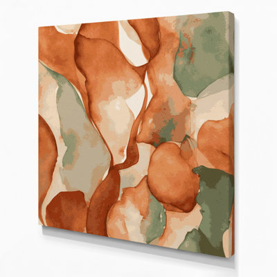 Abstrait aquarelle 81, art mural sur toile brune