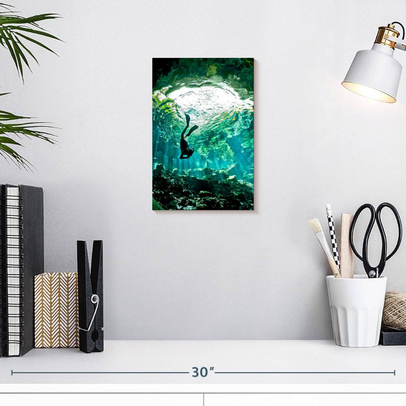 Sireci Diving In Cenote, 12" H x 8" W