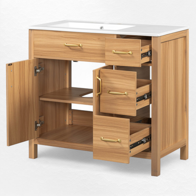 36" Single Bathroom Vanity With Ceramic Sink