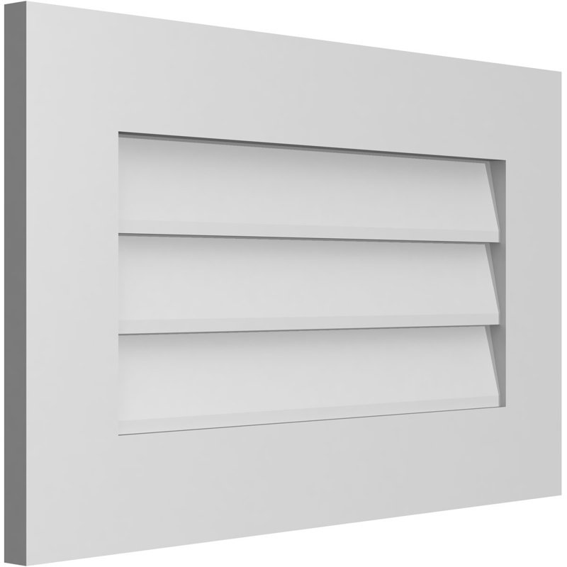 Vent à pignon rectangulaire en uréthane non-fonctionnel, H 16 po x l 26 po x P 1 po