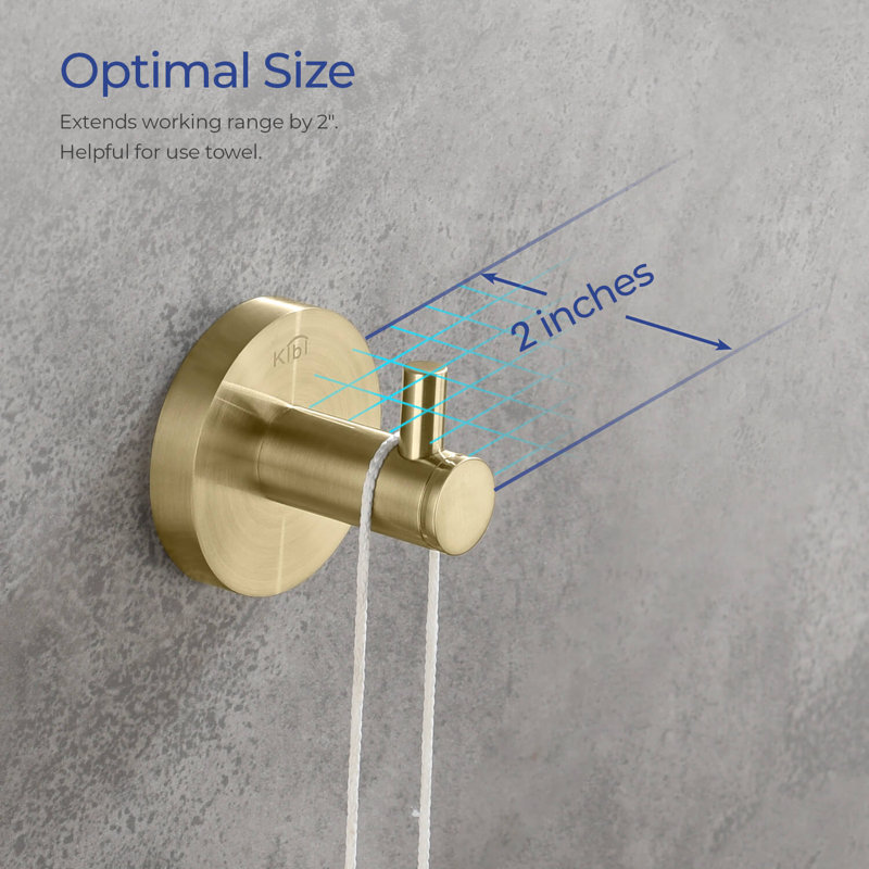 Wall Mounted Robe Hook, Brush Gold 