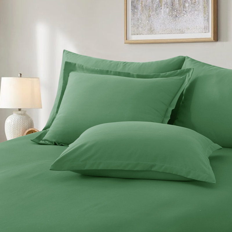 Ensemble d'édredon en microfibre 5/7-pièces , Vert gazon, Édredon de grande taille et 6 pièces supplément
