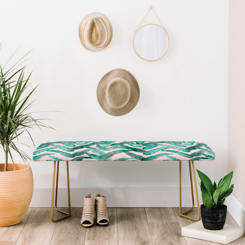 Banc rembourré en similicuir Dash and Ash, Vert / floral