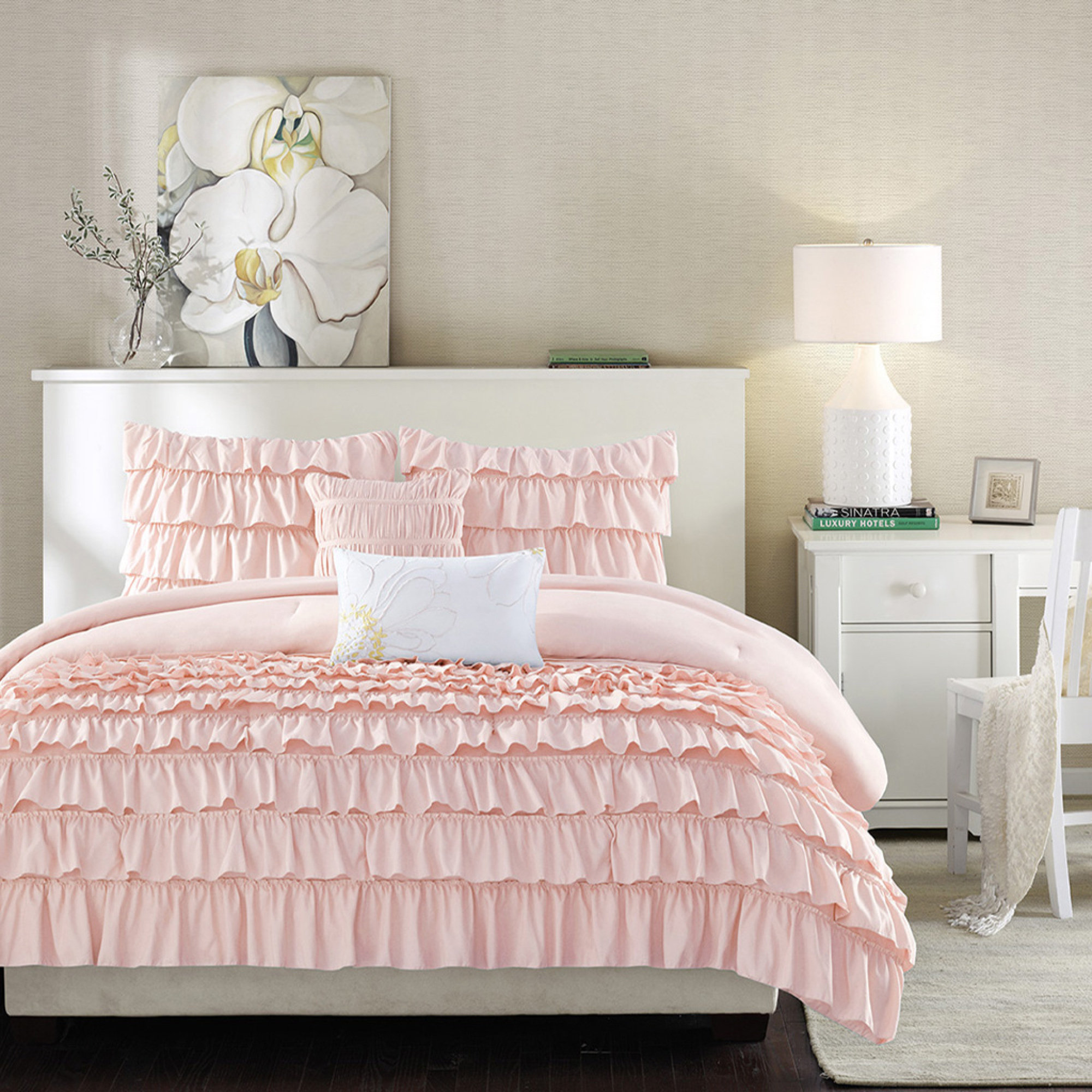 Xylbina Elegant Waterfall Ruffle Comforter Set For Twin | Wayfair
