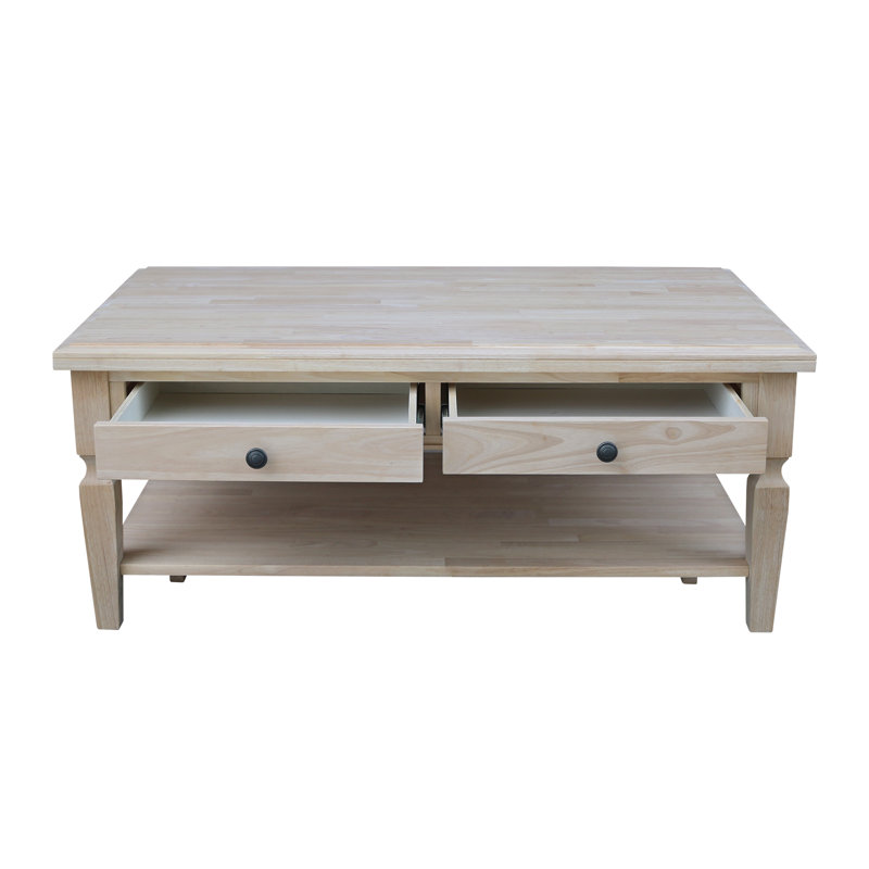 Briseno Solid Wood Coffee Table, Unfinished