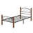 Krishara Hercules Twin Size Solid Wood Posts with Metal Bed Frame-1074754561