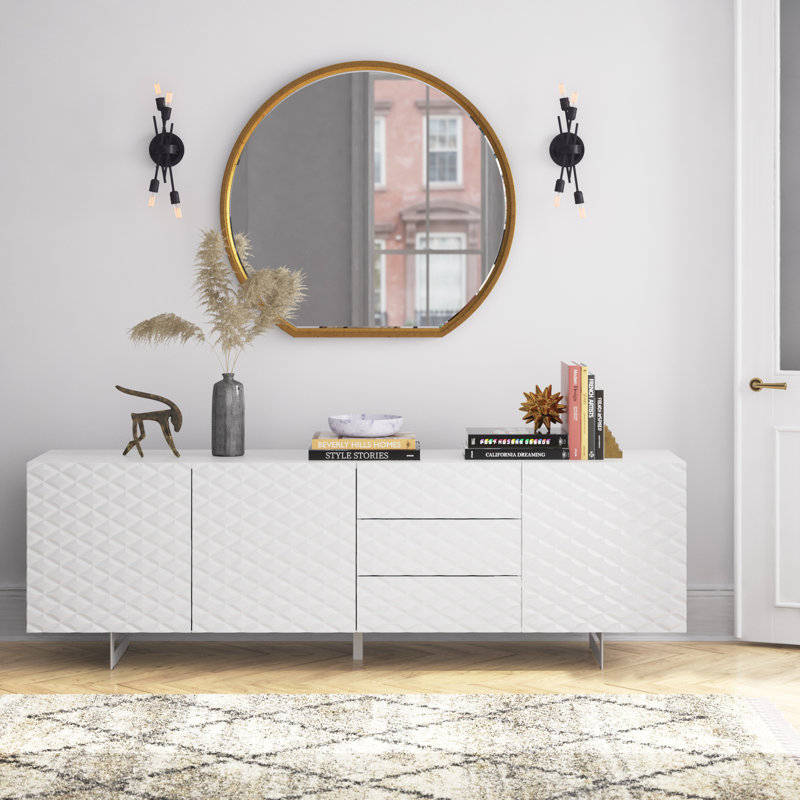 Floro 220cm Sideboard, White/White
