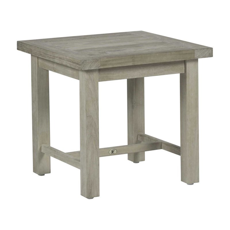Club Teak Outdoor Side Table, Oyster Teak