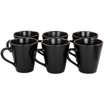 Ensemble de grandes tasses en grès blanc mat 6 pièces Elama Arthur