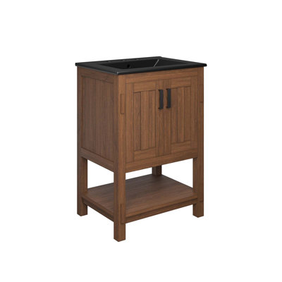 Modway Ashlyn 24.5'' Free Standing Single Bathroom Vanity with Ceramic Top