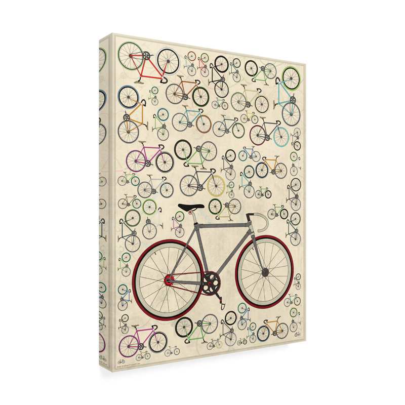 Art sur toile, 6 bicyclettes Fixie, H 47 po x l 35 po