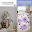 Panier à linge rétro mauve papillon - Grand panier à linge pliable et portable