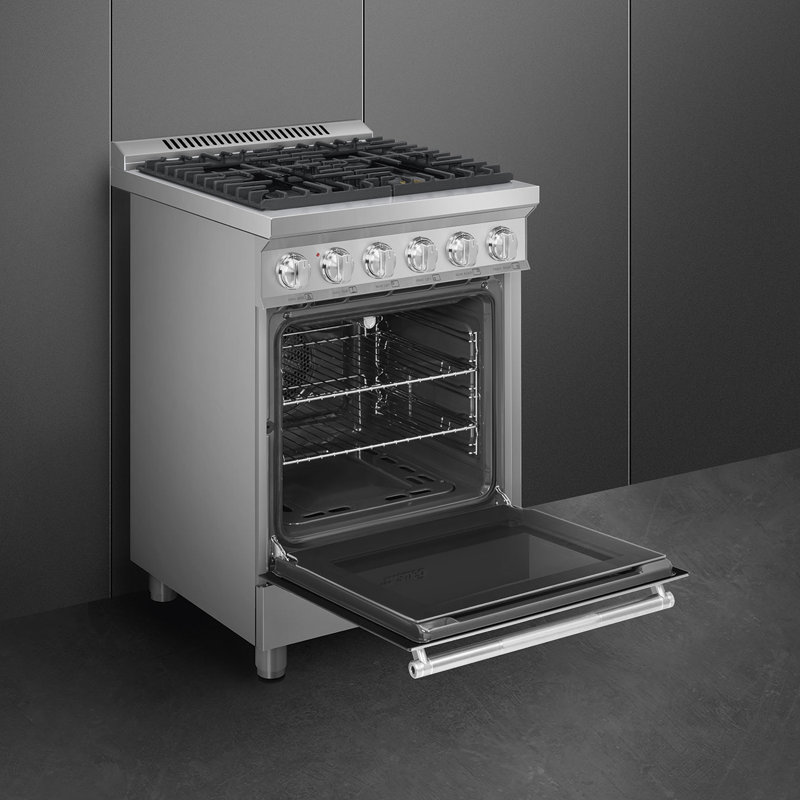 SMEG 24" Professional Gas Range, Silver
